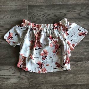 Leith floral off the shoulder top